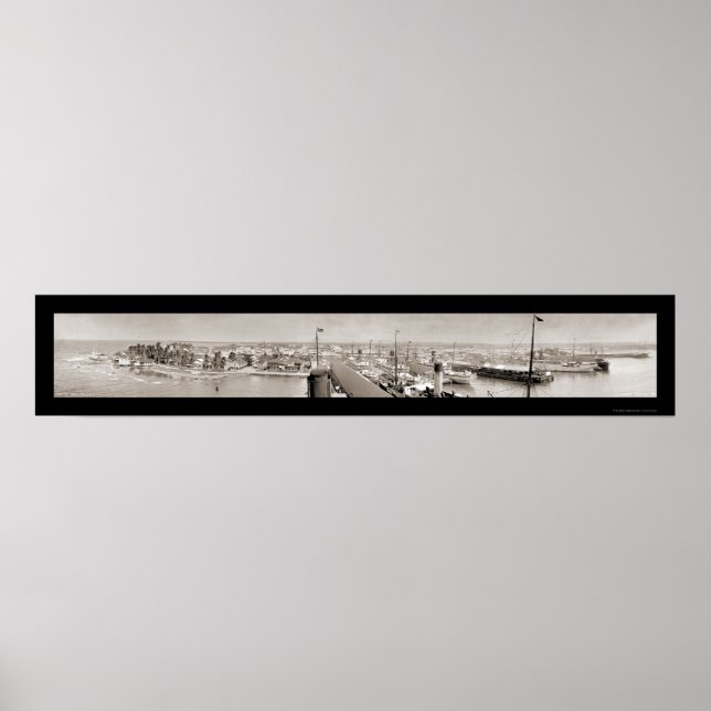 Poster Colon, Panamá e Navios Foto 1913 (Frente)