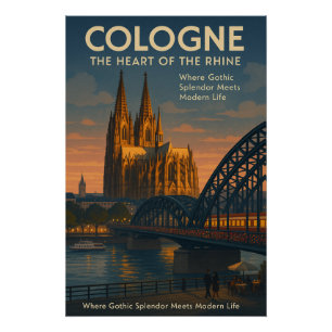 Pôster Colônia (Köln), Alemanha Viagem