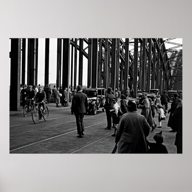 Poster Colônia um 1930 - Hohenzollernbrücke - Colônia (Frente)