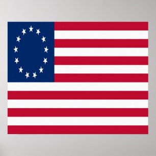 Poster colonial da bandeira americana