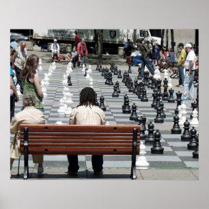 Poster Coloque Émilie-Gamelin em Montreal, xadrez no