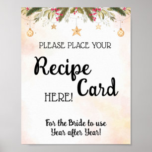 Poster Coloque o cartão de receita Natal Chá de Noiva  Ca