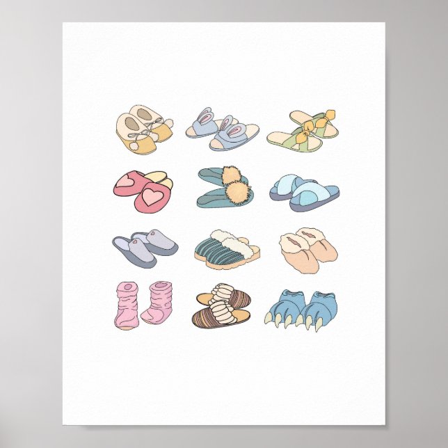Poster coloque os pés para cima, tema de chinelo (Frente)