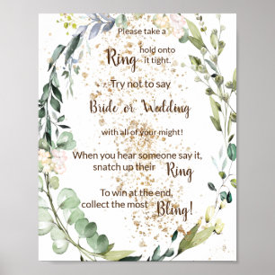 Poster Coloque um Anel nisso Sinal de Jogo de Banho de Er