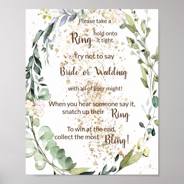 Poster Coloque um Anel nisso Sinal de Jogo de Banho de Er (Frente)