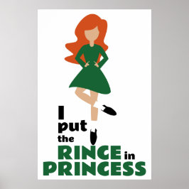 Poster Coloquei Rince na Princesa Brown Hair Dança Irland