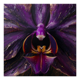 Pôster Color Paint Slowly Filling Beautiful Floral Petals