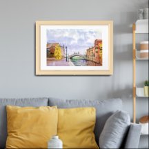 Coloração d'água de Veneza Romântica - Vista de Po