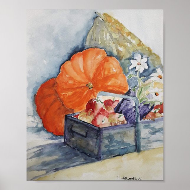 Poster Coloração d'água do outono (Frente)