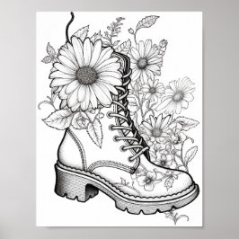 Poster Coloração de Adultos de outono/outono