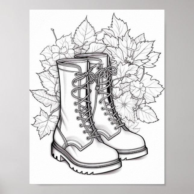 Poster Coloração de Adultos de outono/outono (Frente)