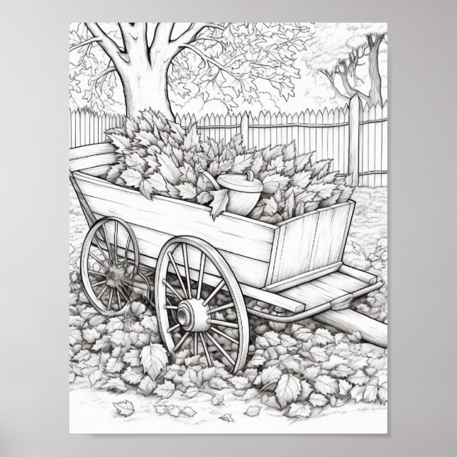 Poster Coloração de Adultos de outono/outono (Frente)