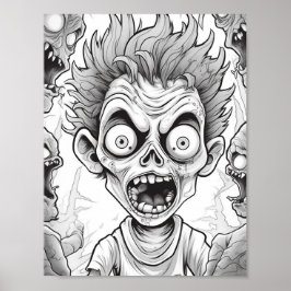 Poster Coloração de Adultos do Dia das Bruxas