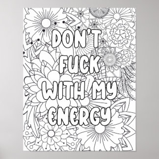 Poster Coloração de adultos -"Não F*&^ com..." iluminação