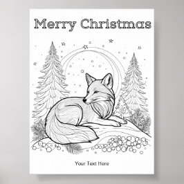 Poster Coloração de Natal da Raposa Vermelha da Vida Selv