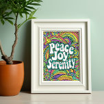 Poster Coloração do Abstrato de Padrão de Joy Serenity da<br><div class="desc">Aproveite a coloração deste padrão abstrato com uma mensagem inspiradora - paz,  alegria serenidade.</div>