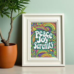 Poster Coloração do Abstrato de Padrão de Joy Serenity da