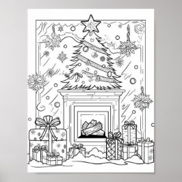 Poster Coloração do Adulto da Árvore de Natal