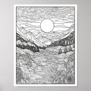 Poster Coloração do Adulto Inspiracional/de Mentidão