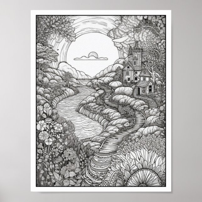 Poster Coloração do Adulto Inspiracional/de Mentidão (Frente)