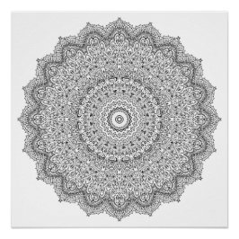 Pôster Coloração Geométrica Floral de Mandala Adulto