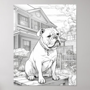Poster Coloração Realista de Adultos de Cão