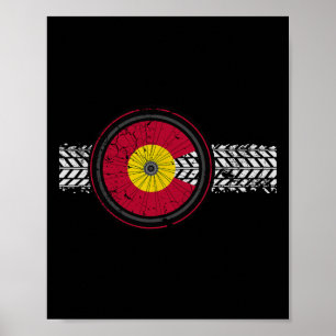 Poster Colorado Bike Flag Montanha Bicicleta Ciclismo Cic