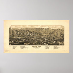 Poster Colorado dourado 1882 mapas panorâmicos