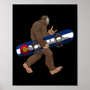 Poster Colorado Flag Snowboard Bigfoot Para Snowboarder