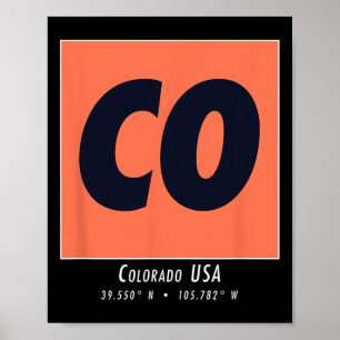 Poster Colorado Hiking And Skiing Co Montanha Vintage Spo