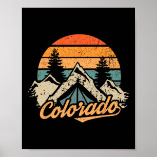 Poster Colorado - Montanhas da Natureza Vintage Retro Cam