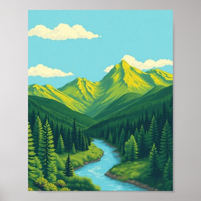Poster Colorado Mountain Landscape Wall Art (Frente)