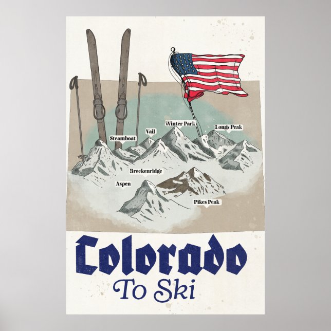 Poster Colorado para Esquiar (Frente)