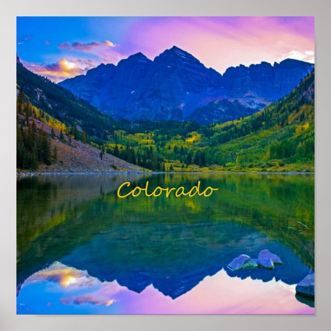 Poster Colorado Rocky Mounains e Lake (Frente)