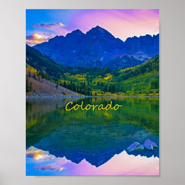Poster Colorado Rocky Mounains e Lake (Frente)