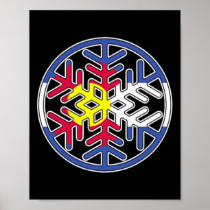 Poster Colorado Snowboard Rocky Mountain Snowflake Sk