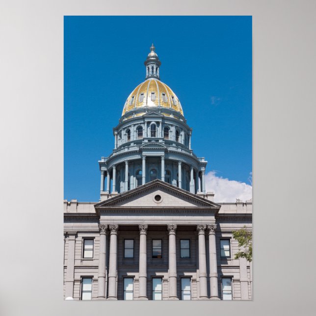 Pôster Colorado State Capitol Dome e Portico (Frente)
