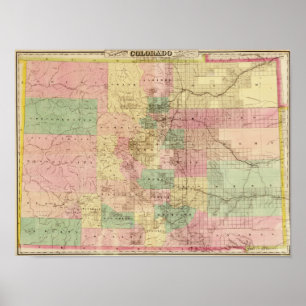 Pôster ColoradoPanoramic MapColorado