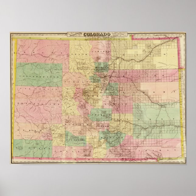 Pôster ColoradoPanoramic MapColorado (Frente)