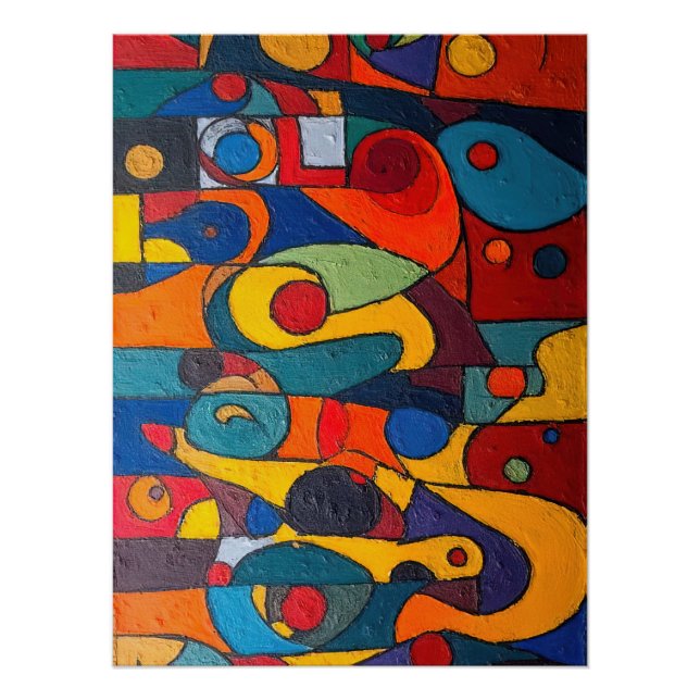 Pôster Colorcubo 1 Poster de Cubismo Colorido (Frente)