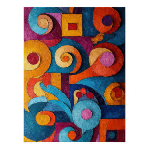 Pôster Colorcubo 4 Poster de Cubismo Colorido