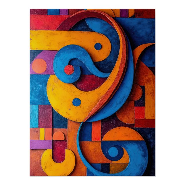 Pôster Colorcubo 5 Poster de Cubismo Colorido (Frente)