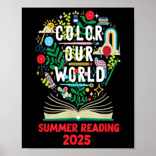 Poster Colore Nossa Arte Lendo O Verão Mundial E Criativi