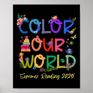 Poster Colore o nosso verão mundial Lendo Boho Wildflow 2