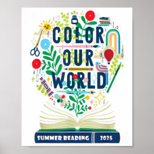 Poster Colore o nosso verão mundial Lendo Boho Wildflow 2
