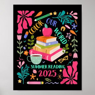 Poster Colore o nosso verão mundial Lendo Boho Wildflow 2
