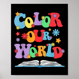 Poster Colore o nosso verão mundial Lendo criatividade em