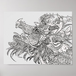 Poster Colore seu próprio dragão de encantamento