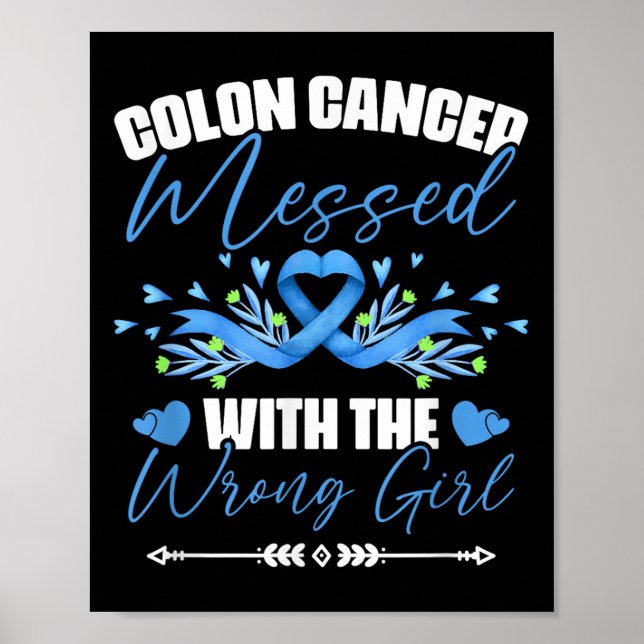 Poster Colorectal de Sobrevivência de Cancer de Fita Azul (Frente)