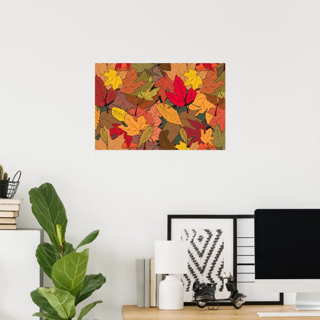 Poster Colorful autumn leaves (Escritório em casa)